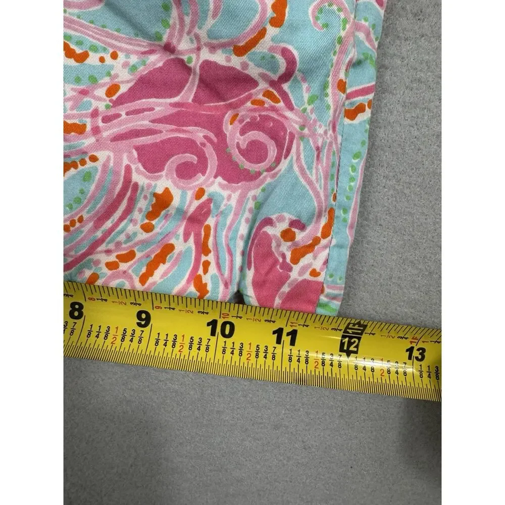 Lilly Pulitzer Buttercup Scallop Hem Shorts Size 6 Blue Pink Jelly’s Be Jammin - Picture 14 of 15